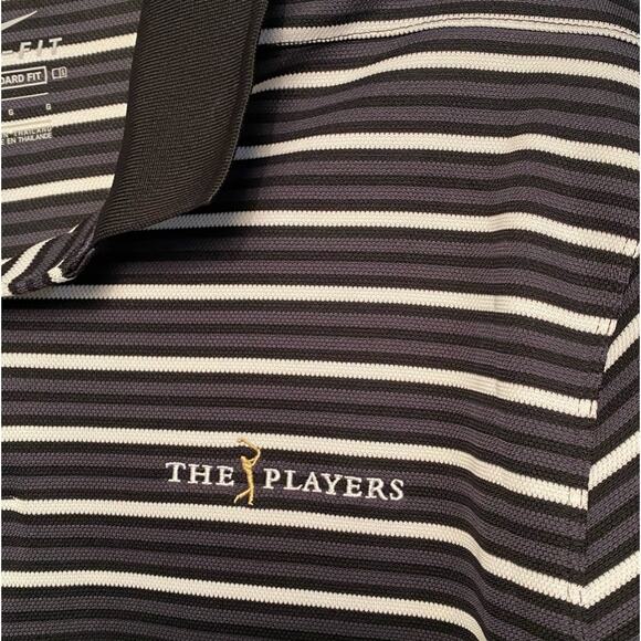 NIKE Golf Mens Polo Shirt Large The Players championship logo black stripe TPC - Picture 1 of 6